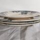 Flat plates (4) in earthenware from Saint Amand and Hamage, Terre de fer, Marie Louise model, c
