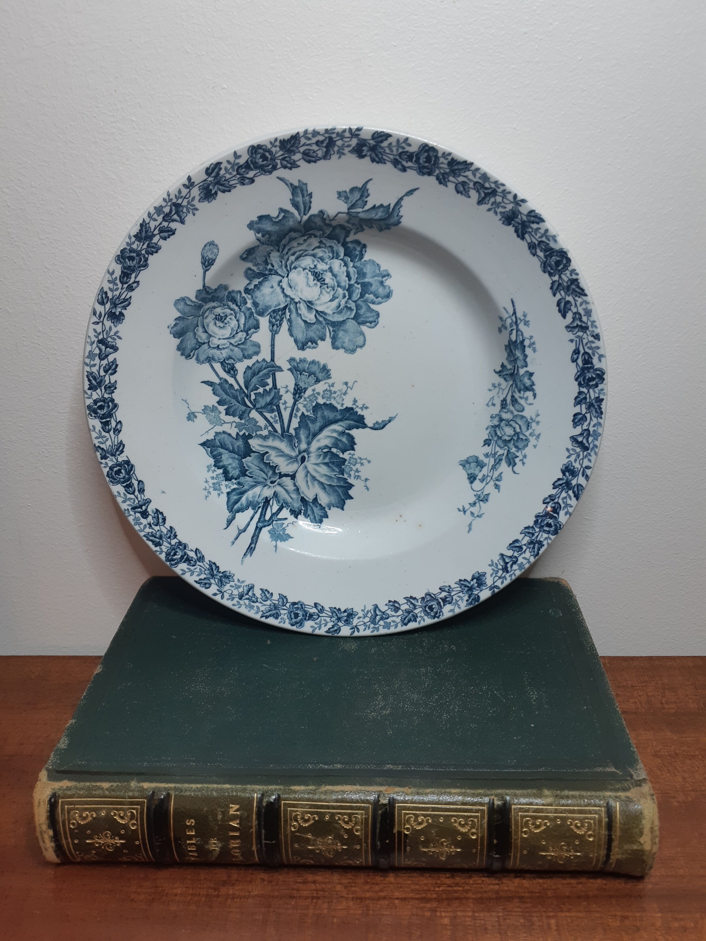 Hollow earthenware plate Terre de Fer, vintage French, 50s