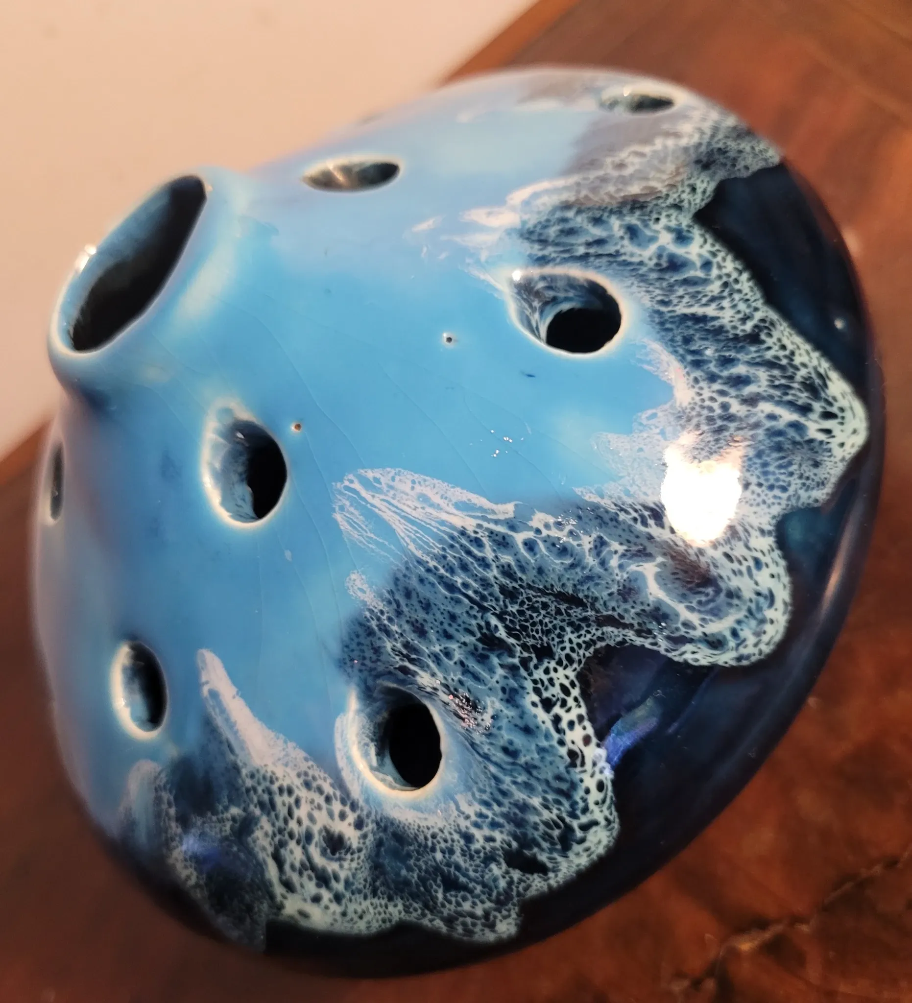Enamelled Posy Vase / Flower Holder from Vallauris 1960s 1970s