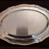 Plat ovale double filets métal argenté