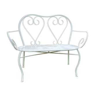Banc de jardin en fer forgé à la française