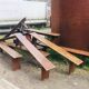 lot of 10 '30s bistro benches in pretty pattine fir