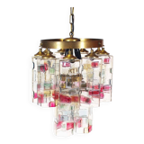 Muranoglass and brass chandelier attributed to Poliarte
