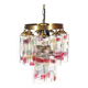 Muranoglass and brass chandelier attributed to Poliarte