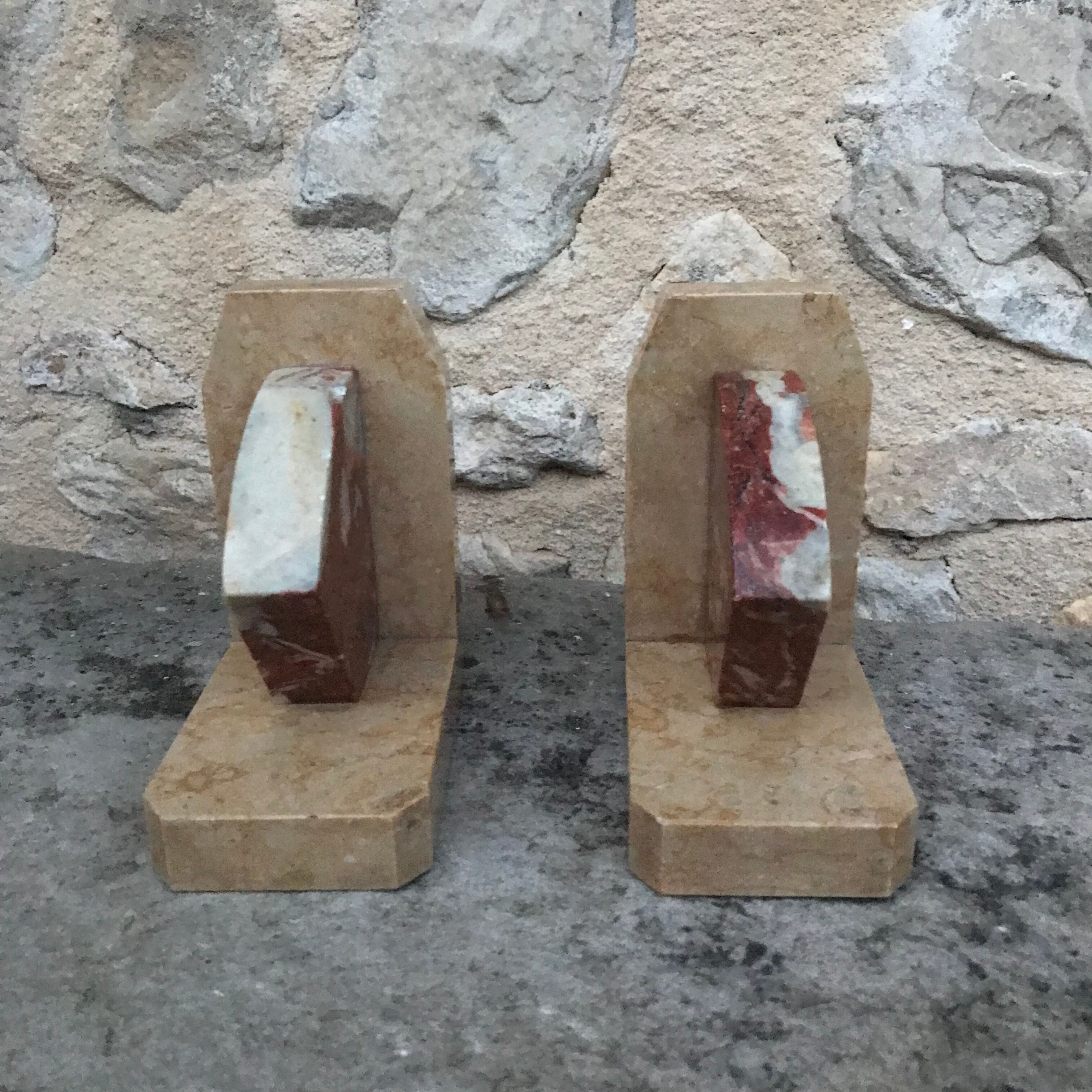 Modernist marble bookends