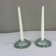 Pair of scallop shell candlesticks