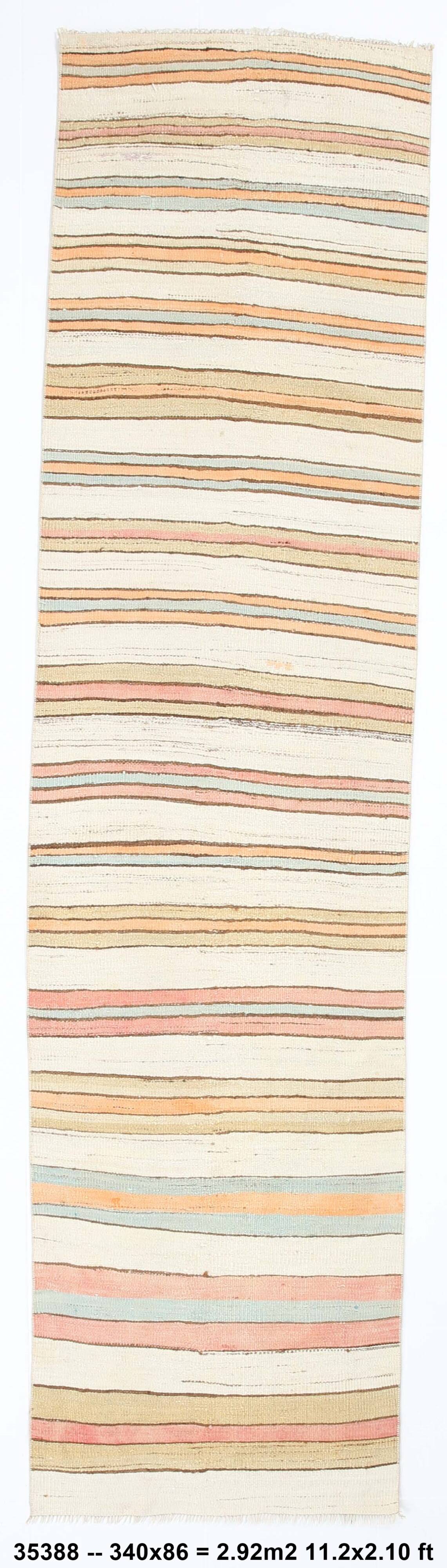 3x11 Rug For Hallway Kilim Runner Rug, 86x340Cm