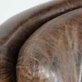 Very comfortable vintage cow leather armchair with beautiful colours