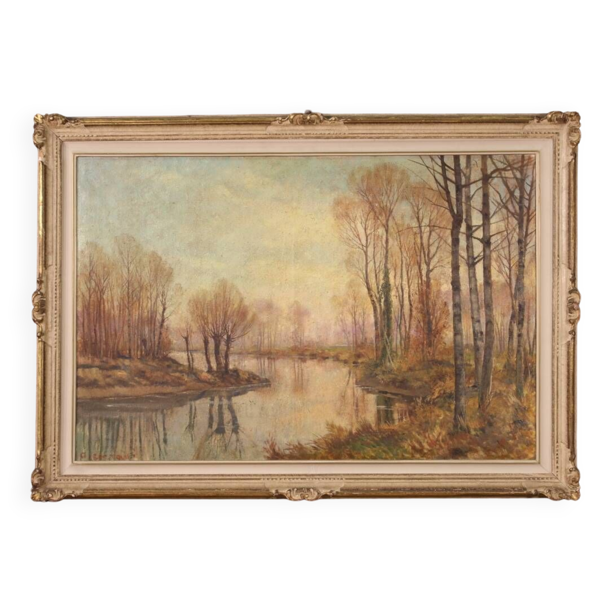 Great Landscape Painting Signed A. Corradi From The 20th Century