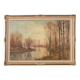 Great Landscape Painting Signed A. Corradi From The 20th Century