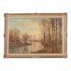Grand tableau de paysage signé A. Corradi du XXe siècle