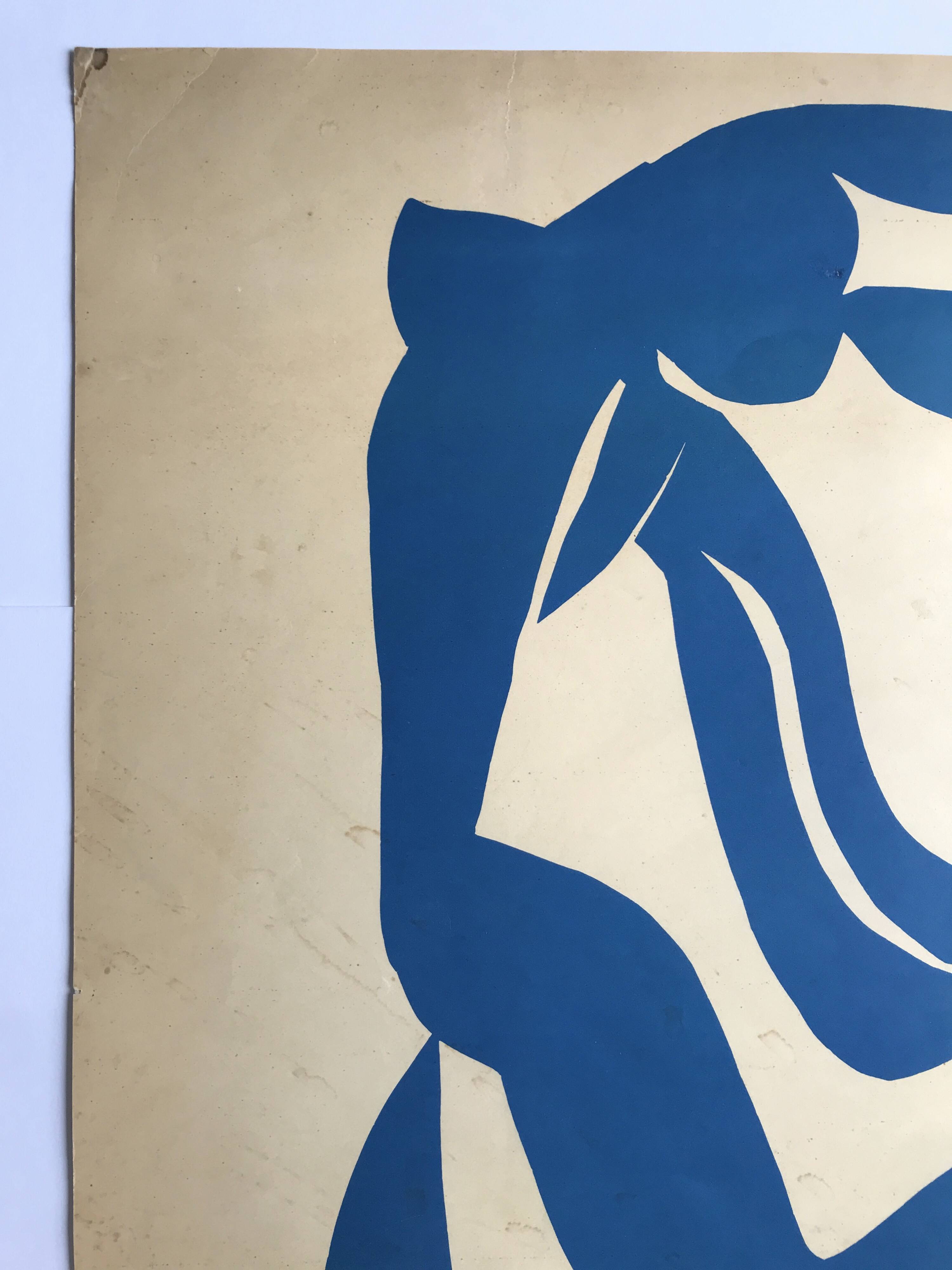 Henri matisse (after) grand palais, 1970. original silkscreen poster la chevelure