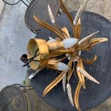 Ceiling light foliage and vintage gilded metal plant