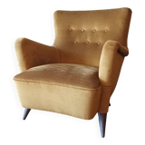 1950 mustard velvet armchair