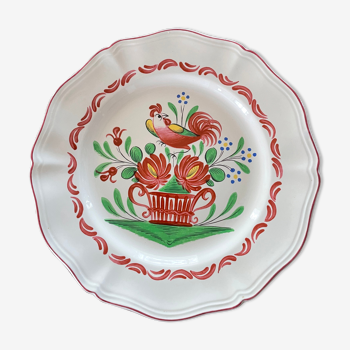 Old plate Saint Clement decorated "Rooster"