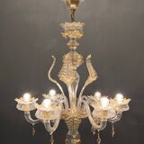 Italian Murano Glass Gold Chandelier by La Murrina
