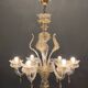 Italian Murano Glass Gold Chandelier by La Murrina