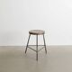 Pierre jeanneret teak and iron low bar stool for chandigarh, 1950s