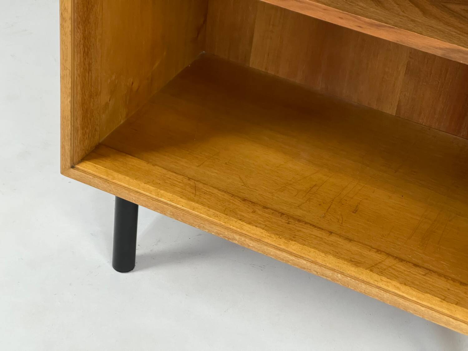 Vintage walnut shelf nightstand 60s mid-century bookcase