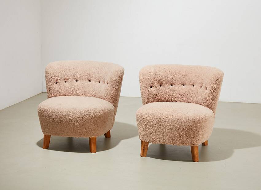 Pair of Swedish Lounge Chairs 1940s