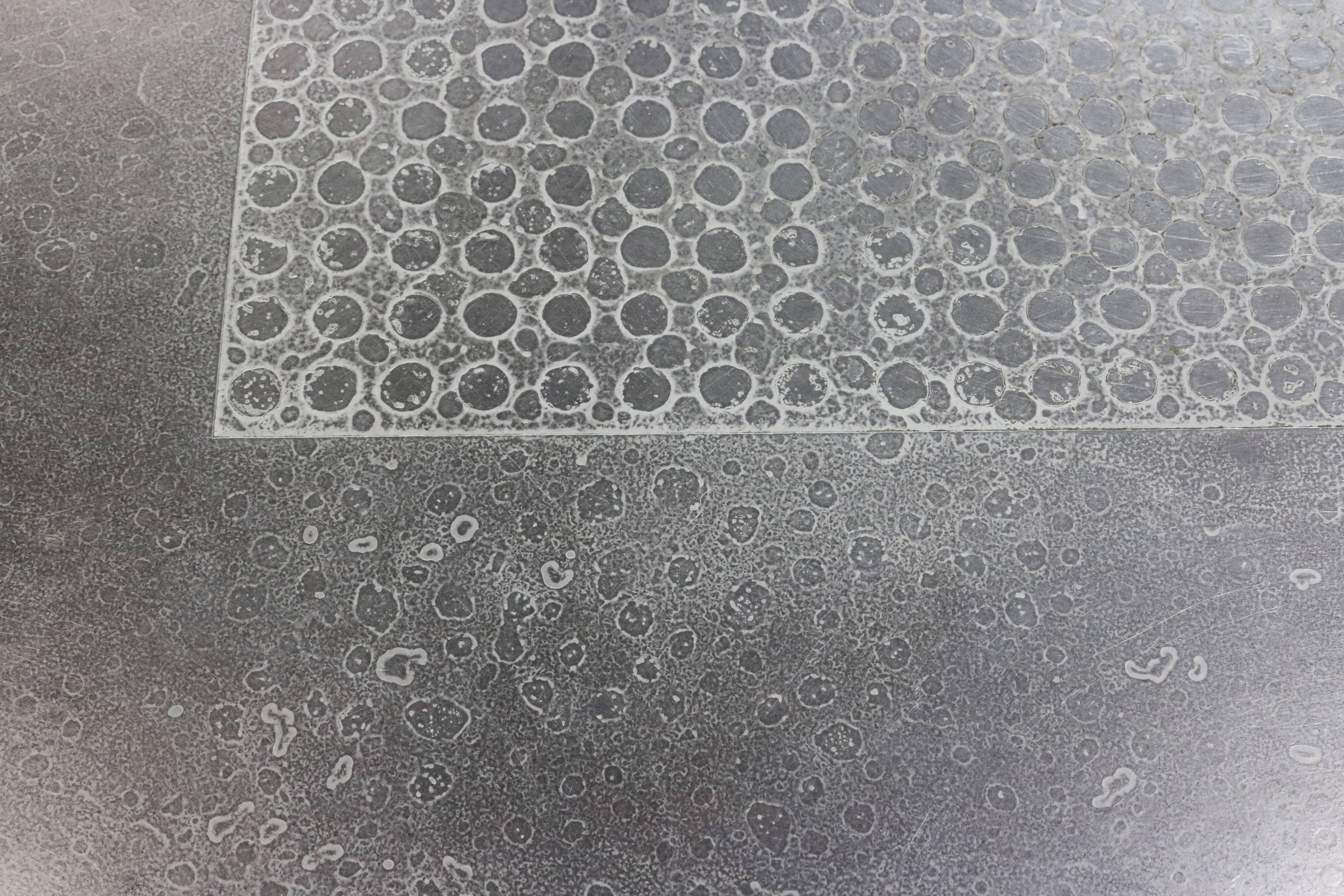 German design etched metal coffee table by Heinz Lilienthal