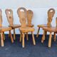 6 vintage Chairs Cembro pine Brutalist style circa 1975 Idcco Annecy