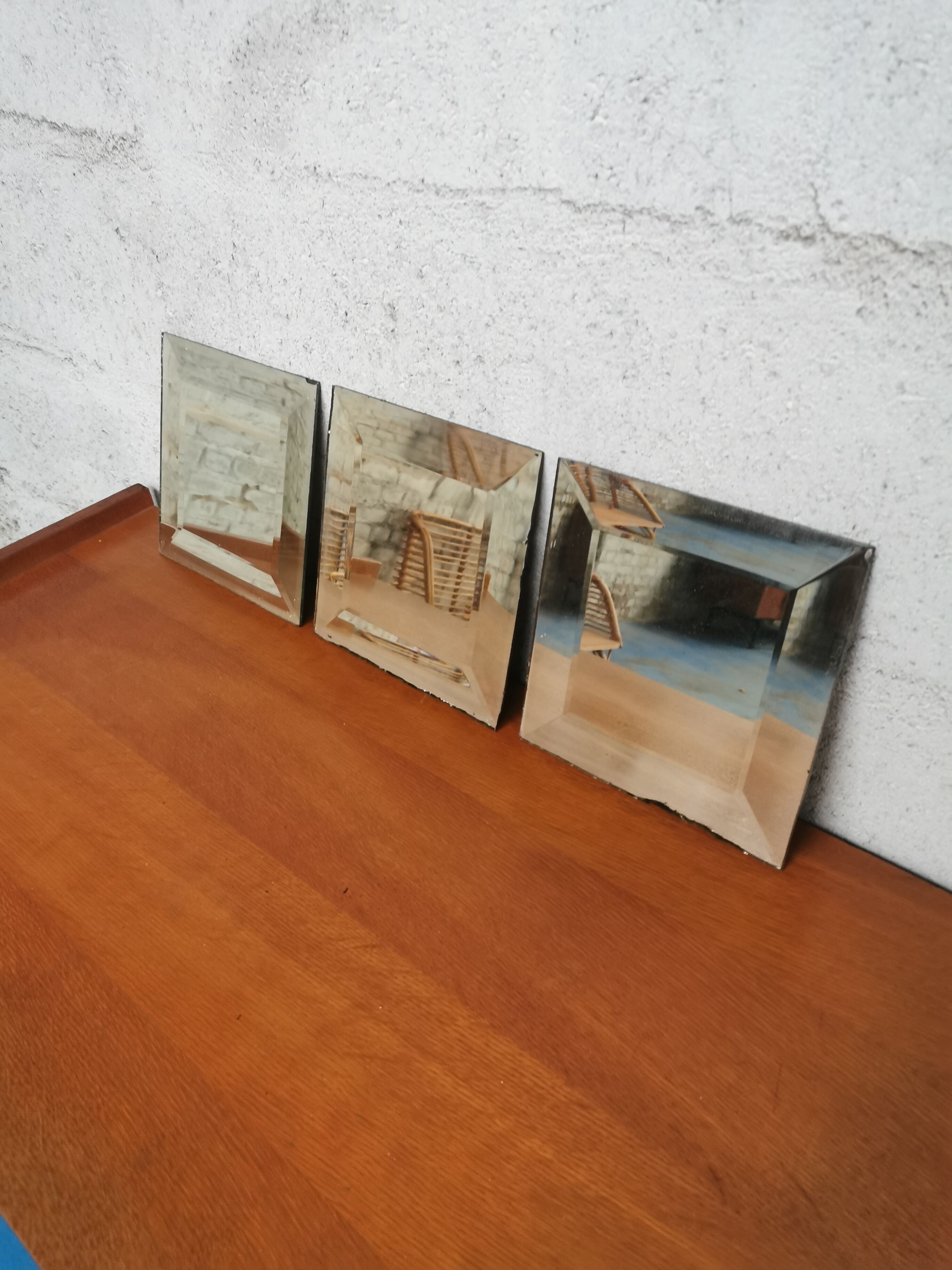 Trio de miroirs biseautés à poser
