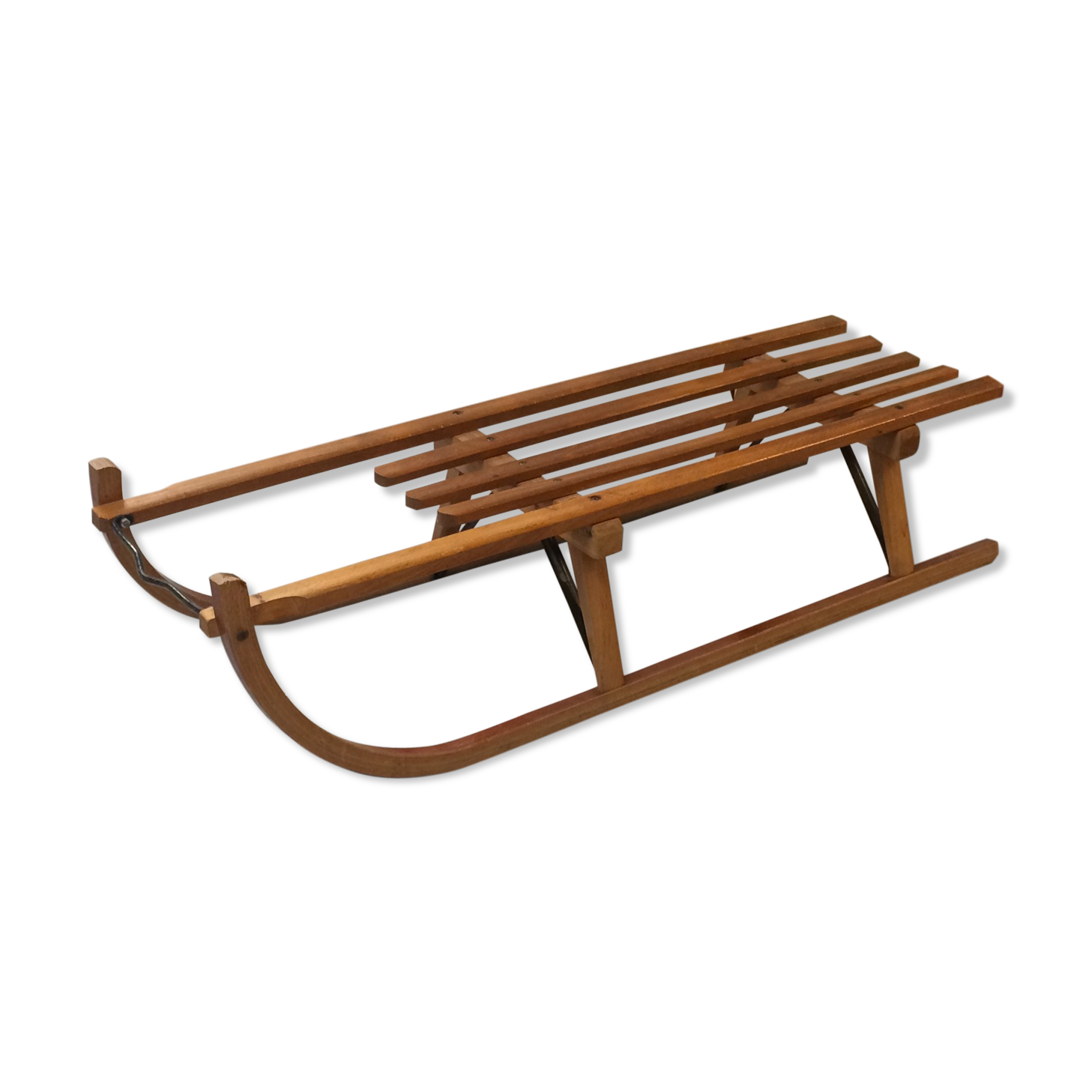 Vintage beech sledge Davos Germina 60/70 made in Gdr