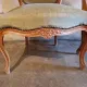 Pair of Louis XV style armchairs in cherry wood, upholstered in green velvet.