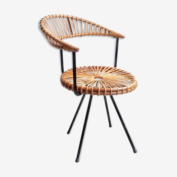 Chair Vintage rattan by Dirk van Sliedregt for Gebroeders James Noordwolde