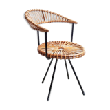 Chaise vintage en rotin par Dirk van Sliedregt pour Gebroeders Jonkers Noordwolde