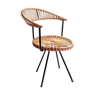 Chair Vintage rattan by Dirk van Sliedregt for Gebroeders James Noordwolde