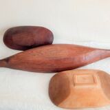 Lot of 3 African wooden dishes