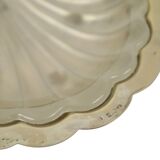 Beurrier coquillage en métal chromé et verre et couteau, Angleterre