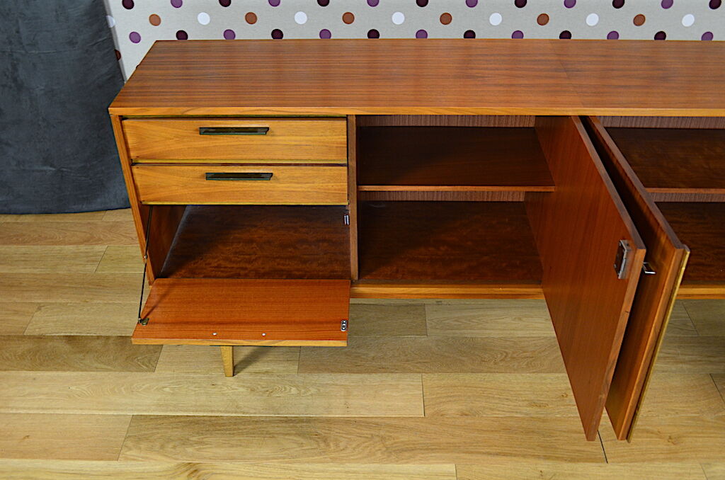Scandinavian design row Walnut vintage 1960