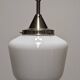 XL Art Deco suspension in white opaline, France circa 1920