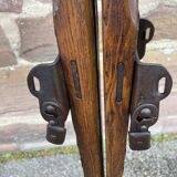 Pair of vintage wooden skis 1900-1920 mountain sport alsace chalet alps