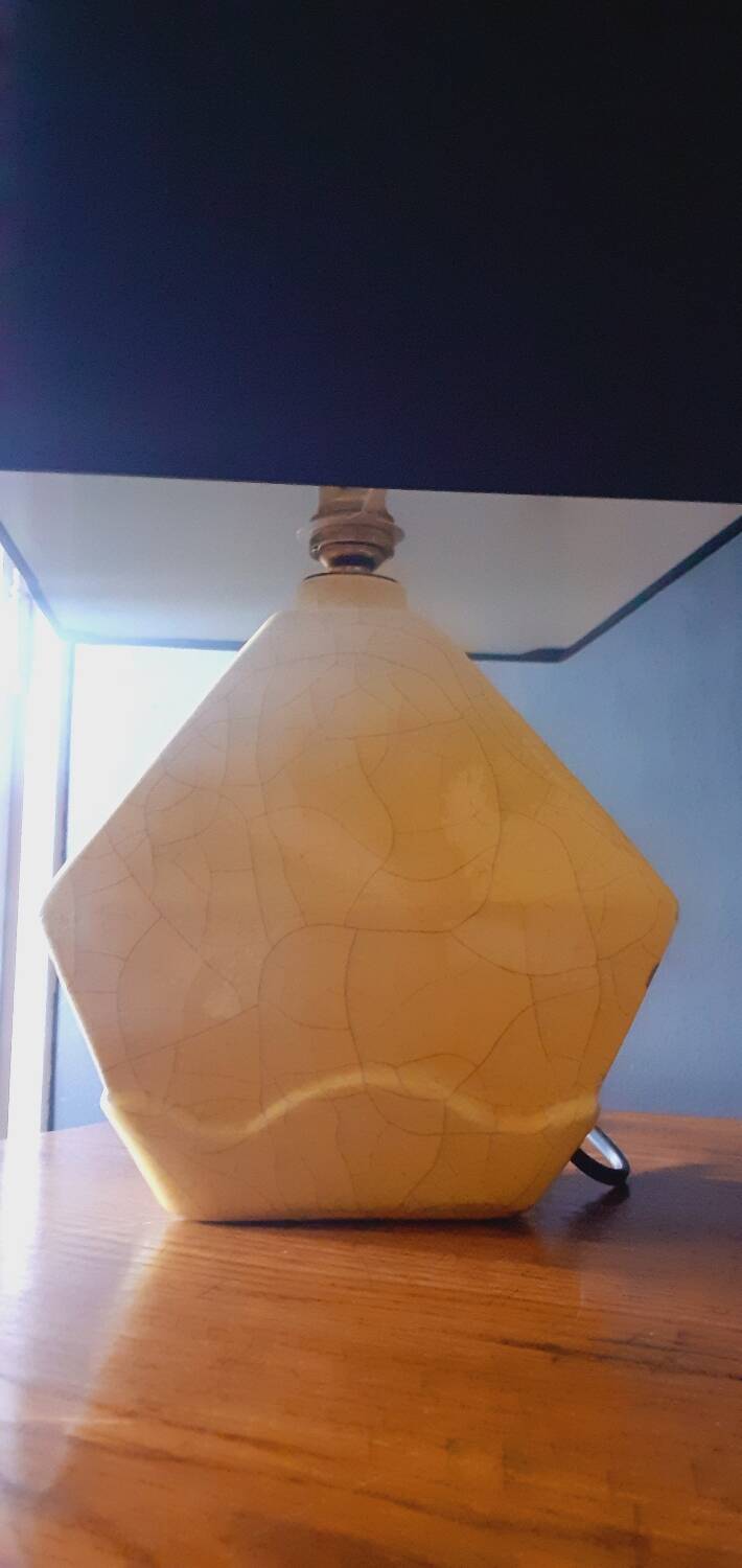 Vintage 50s cracked ceramic lamp