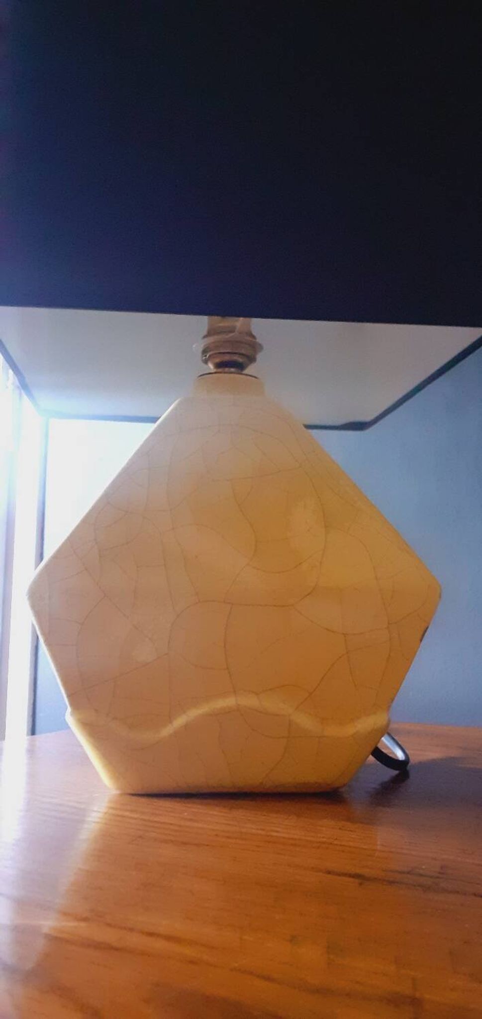 Vintage 50s cracked ceramic lamp