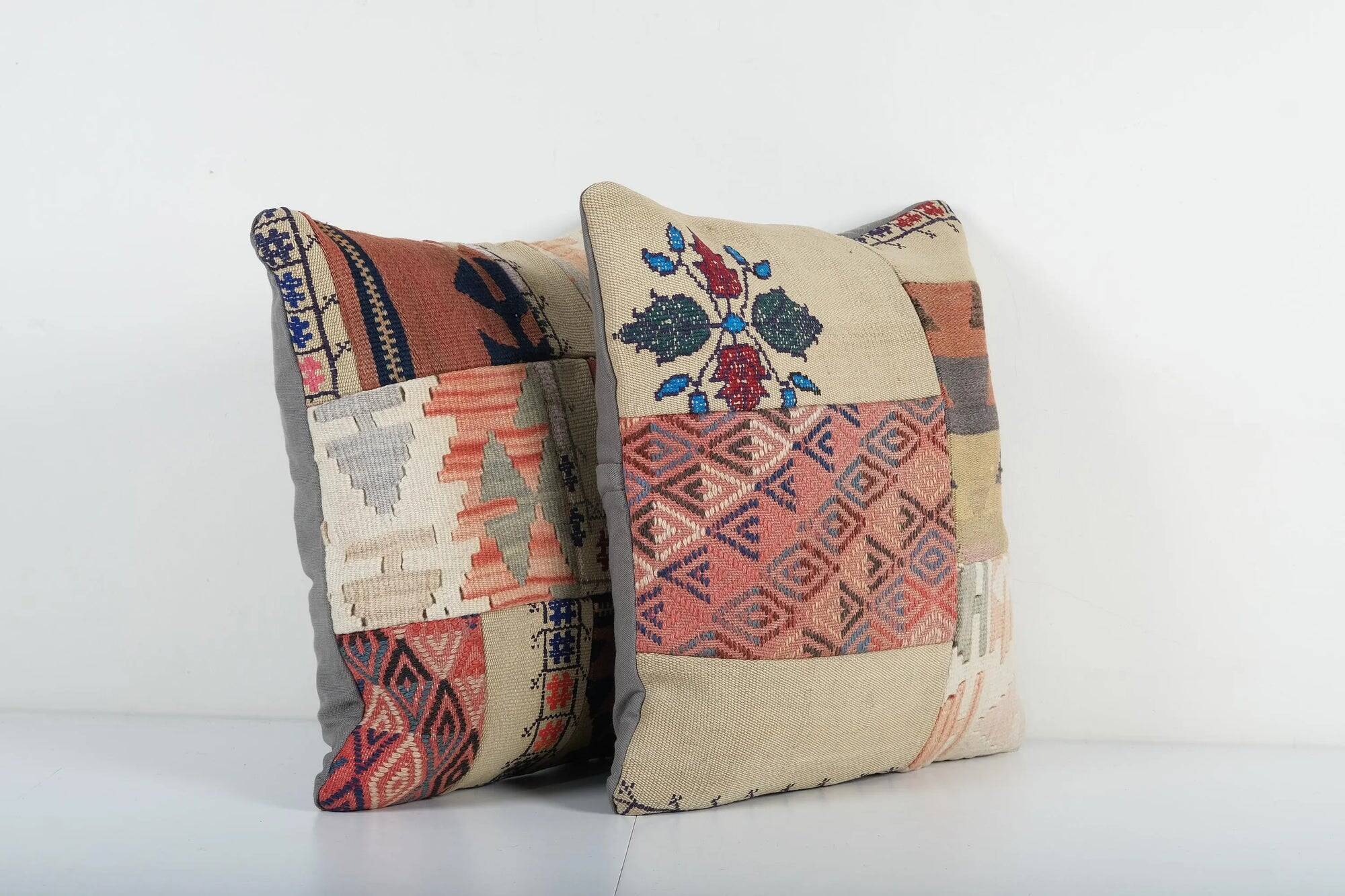 Lot de 2 housses de coussin turque vintage 51x51 cm