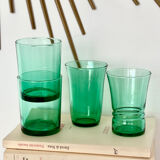 Set of 4 vintage green glasses