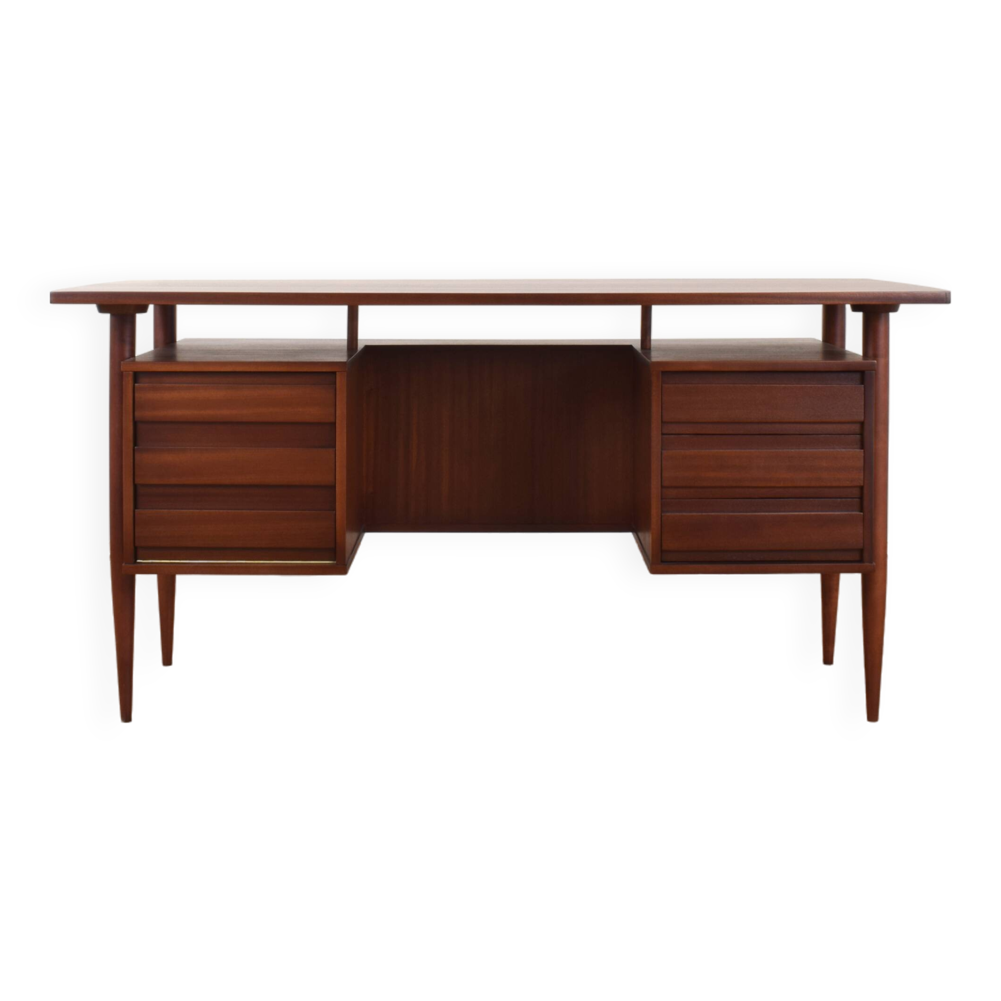 Mid-Century Polish Double-Sided Desk from Poznańskie Fabryki Mebli, 1960s.