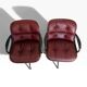 Charles Pollock paire de fauteuils Executive Knoll cuir bordeaux 1970