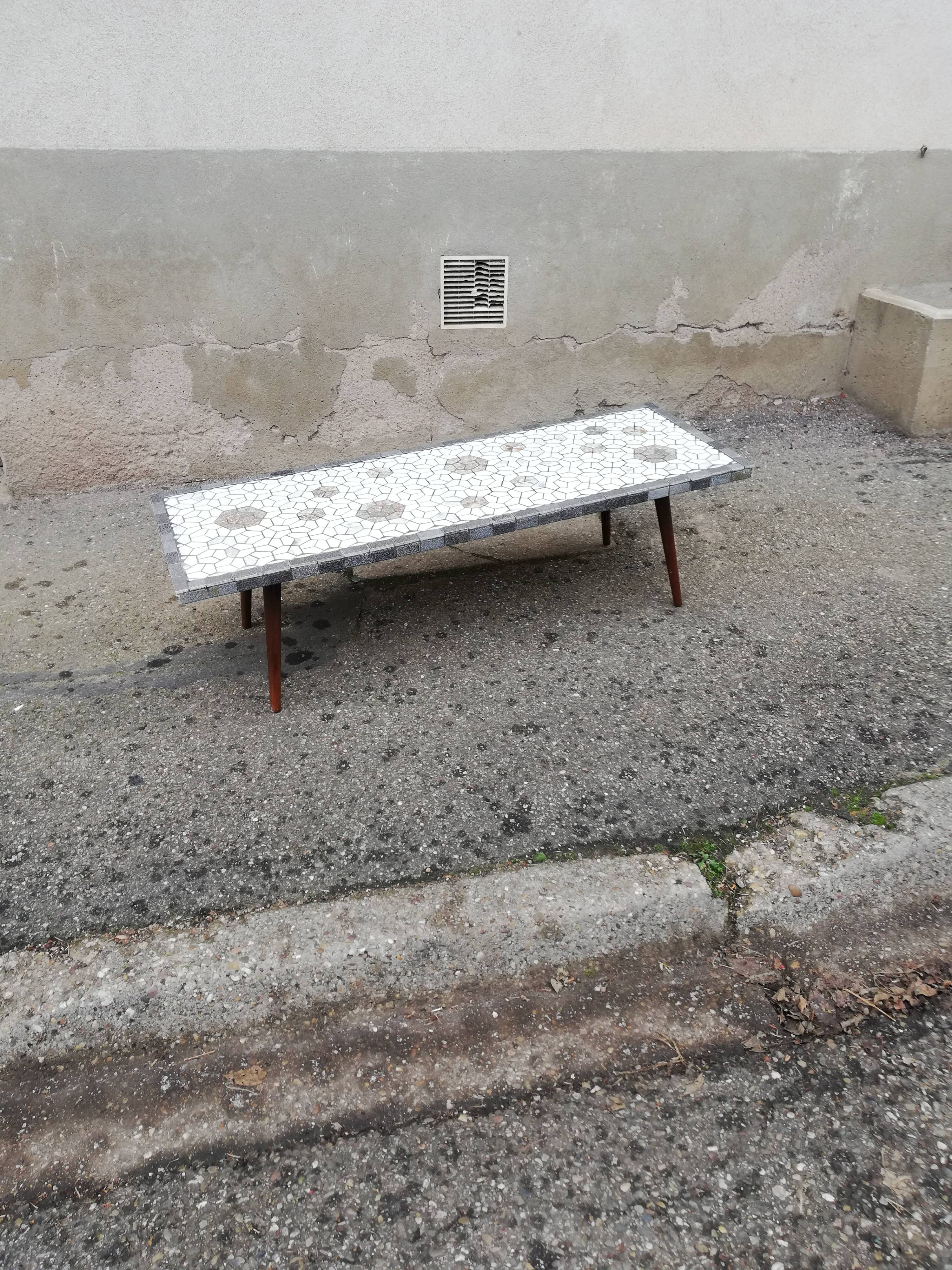 Vintage ceramic coffee table compass legs