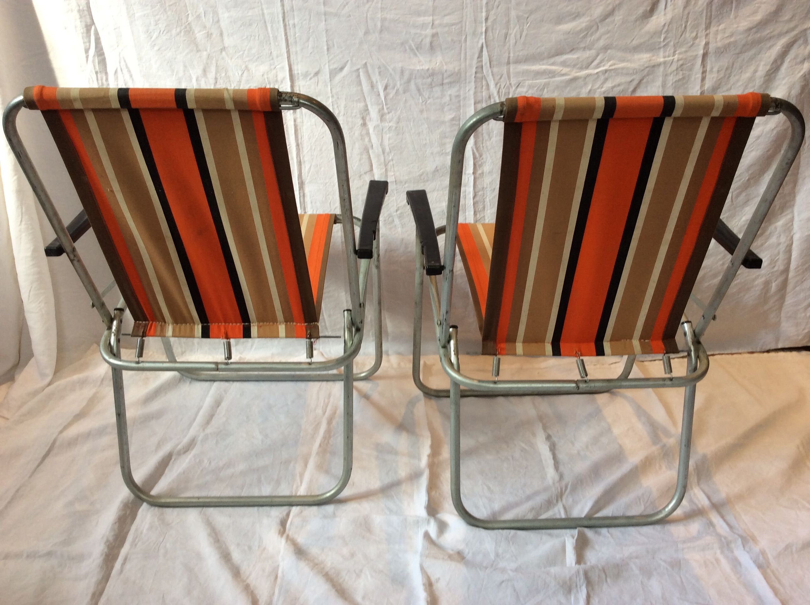 Pair of vintage camping armchairs
