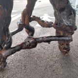 Side table old wood tree trunk vines