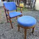 Scandinavian style armchair + velvet footrest