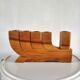 Mobile wooden candle holder design 70s