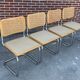 Set of 4 Cesca chairs model b32 in chrome made in italy by Marcel Breuer