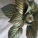 ceiling lamp or wall lamp masca flower leaves metal golden green 40 cm